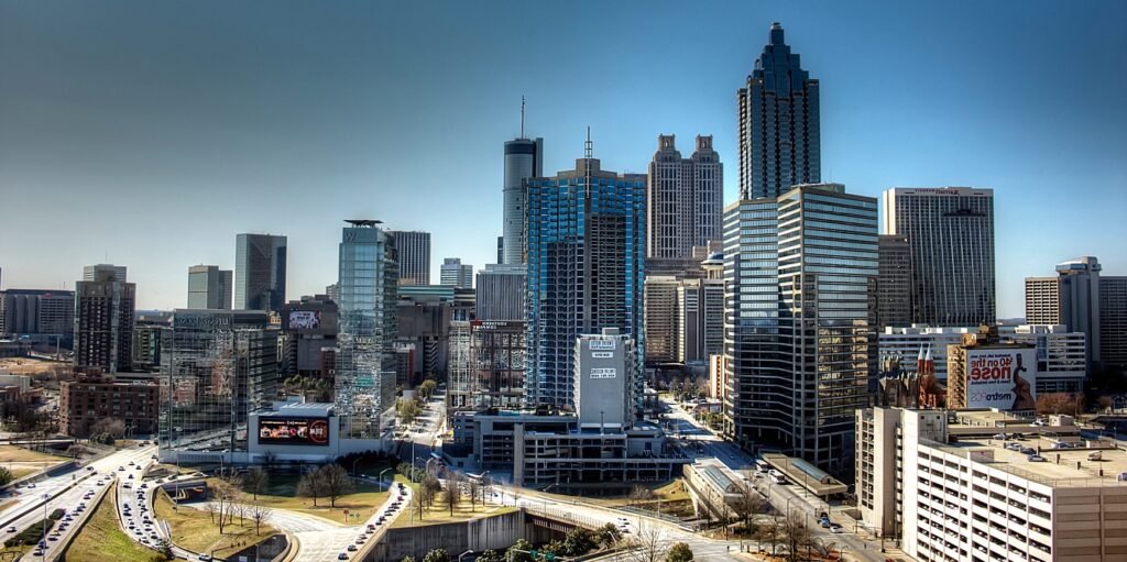 atlanta-downtown-skyline-view-with-high-rise-buildings-and-highway-traffic